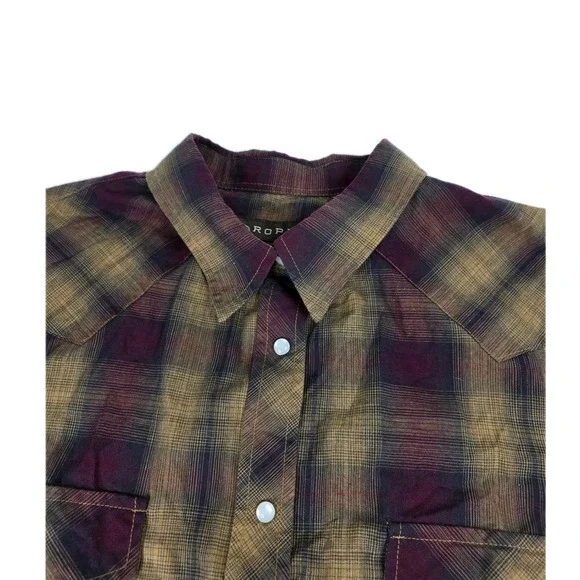 Roper Mens XXL Plaid Western Shirt Long‎ Sleeve Pearl Snap Front Cowboy Casual - Picture 5 of 13